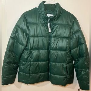 Green Puffer Jacket Water resistant.💦